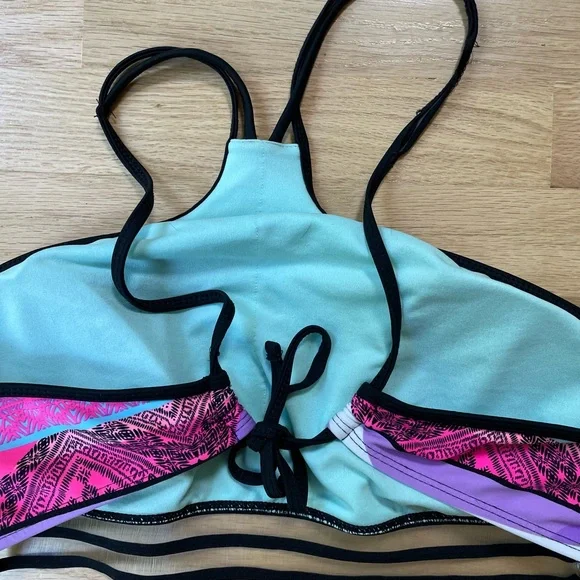 OP 2 Piece Colorful Swim Suit (Bottoms Size Medium, Top Size XL) - Picture 8 of 12
